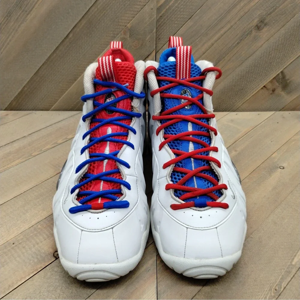 Nike Air Foamposite One Basketball‎ Shoes White Red Blue Sneakers